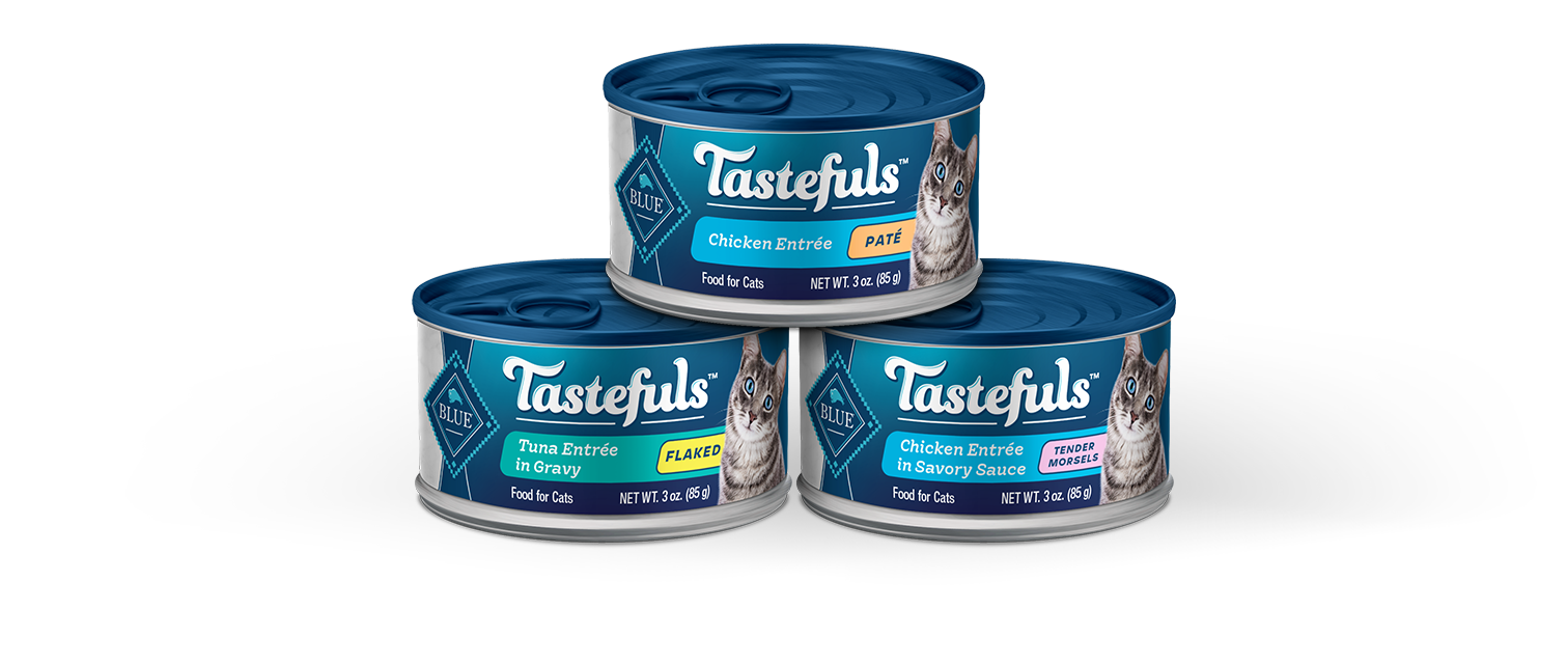 Blue Buffalo Tastefuls cans stacked